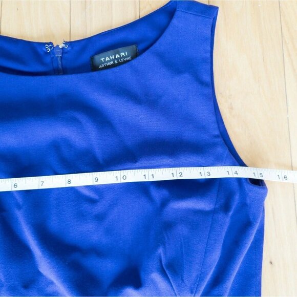 Tahari Arthur S Levine Womens Dress 2 Purple Sheath Sleeveless Career Fitted - Picture 9 of 12